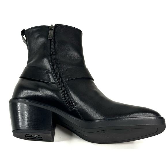 Paul Green West Bootie Black Leather Womens UK 5.5/US 8 Moto-Biker New $499 - Picture 8 of 13